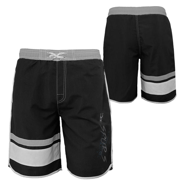 Outerstuff NBA Youth Boys (8-20) San Antonio Spurs Color Block Swim Trunks