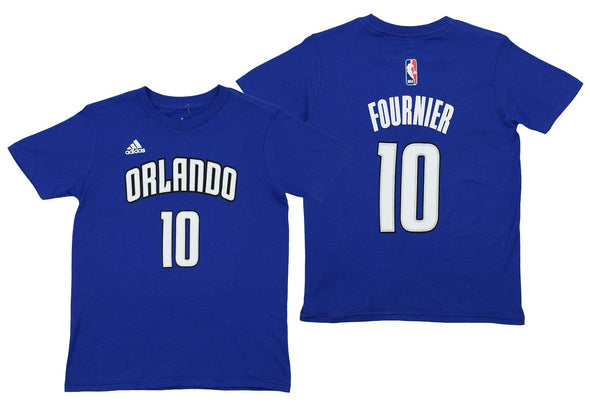 Adidas NBA Youth Orlando Magic Evan Fournier #10 Short Sleeve Game Time Tee, Blue