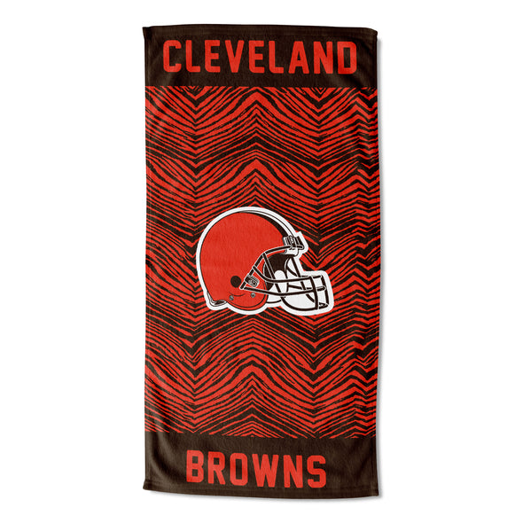 Northwest Cleveland Browns NFL Classic Zebra Print Beach Towel, 30x60