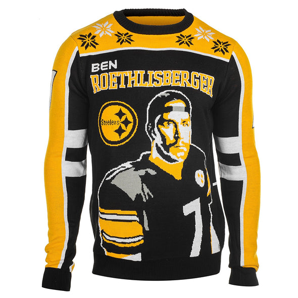 KLEW NFL Men's Pittsburgh Steelers Ben Roethlisberger #7 Ugly Sweater
