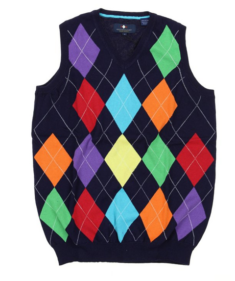 Argyle Culture Men's Sleeveless Diamond Print Vest