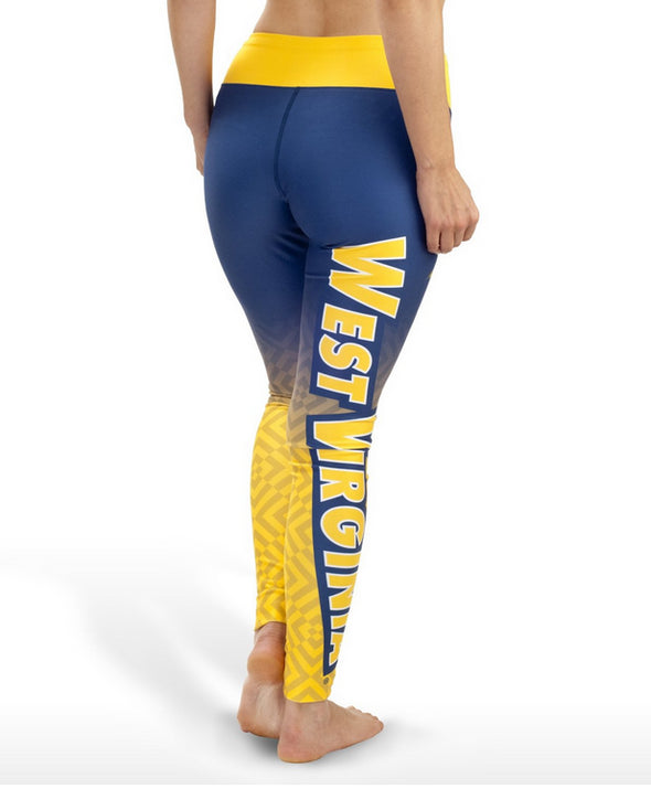NCAA Women's West Virginia Mountaineers Gradient Print Leggings, Blue
