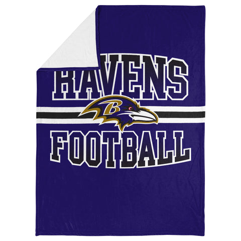 FOCO NFL Baltimore Ravens Stripe Micro Raschel Plush Throw Blanket, 45 x 60