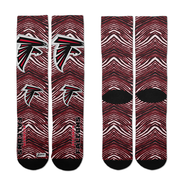 Zubaz By For Bare Feet NFL Adults Unisex Atlanta Falcons Zubified Dress Socks, Large