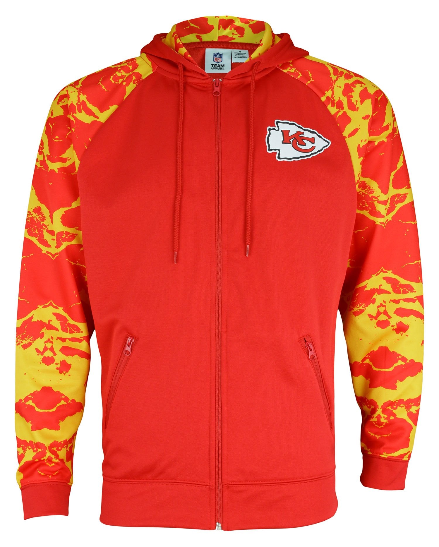 : Zubaz Men's NFL Team Color Full Zip Hoodie with