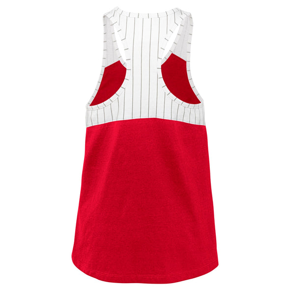 Outerstuff MLB Youth Girls Washington Nationals Pinstripe Team Color Tank Top