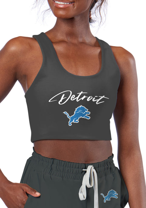 Certo By Northwest NFL Women's Detroit Lions Collective Reversible Bra, Charcoal
