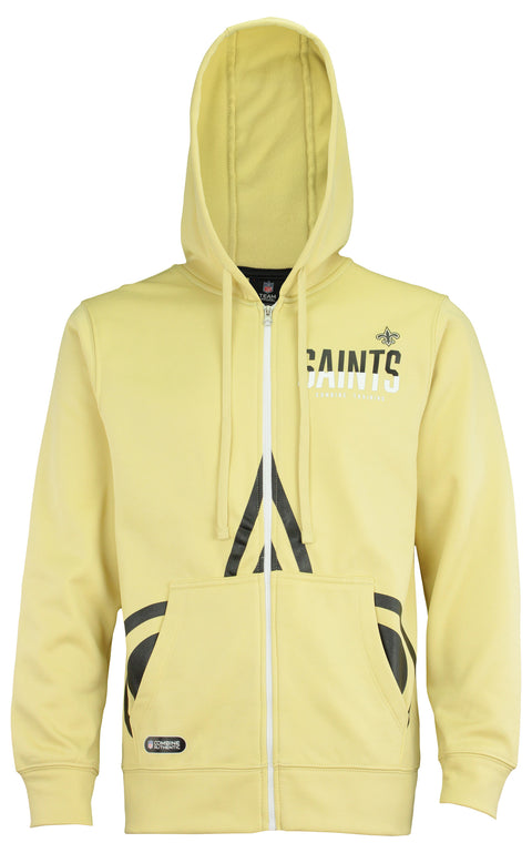 Outerstuff NFL Men's New Orleans Saints Drill Performance Full Zip Hoodie