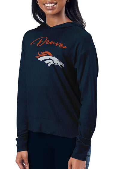 Certo By Northwest NFL Women's Denver Broncos Session Hooded Sweatshirt, Navy