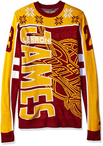 Klew NBA Men's Cleveland Cavaliers LeBron James #23 Ugly Sweater Small