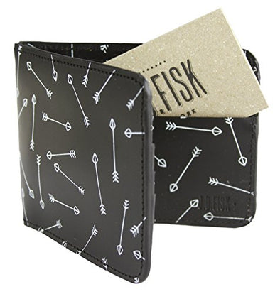 JD Fisk Men's Arrow Print Billfold Wallet, Black/White