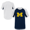 Outerstuff NCAA Youth Michigan Wolverines Color Block Rash Guard Shirt