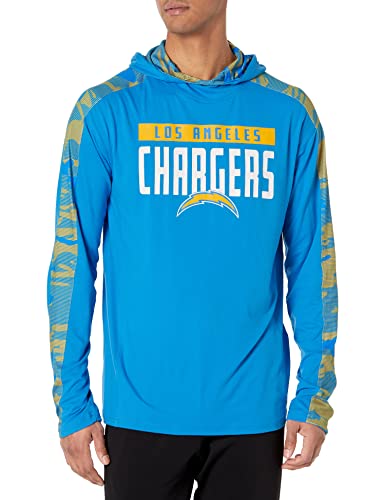 Zubaz NFL Men Los Angeles Chargers Lightweight Elevated Hoodie with Camo Accents