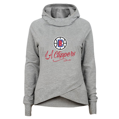 Outerstuff NBA Youth Girls Los Angeles Clippers Over The Logo Funnel Neck Hoodie