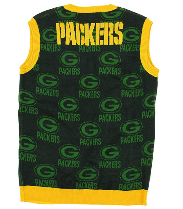 FOCO NFL Men's Green Bay Packers V-Neck Knit Sweater Vest