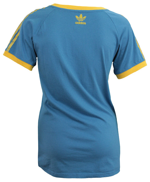Adidas UCLA Bruins NCAA Women's 3-Stripe Raglan Vintage Tee, Blue