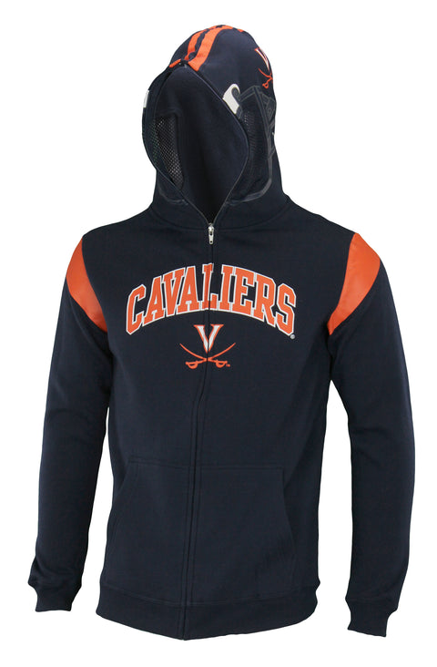 Outerstuff NCAA Youth Virginia Cavaliers Full Zip Helmet Masked Hoodie, Navy