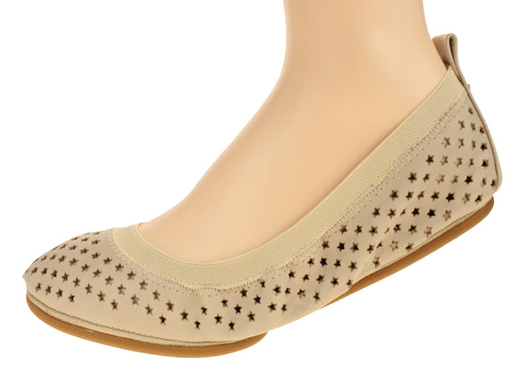 Yosi Samra Women's Samara Star Perforated Leather Ballet Flat