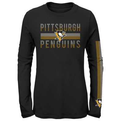 Outerstuff NHL Youth Girls Pittsburgh Penguins Statement Long Sleeve Fashion Fit Tee
