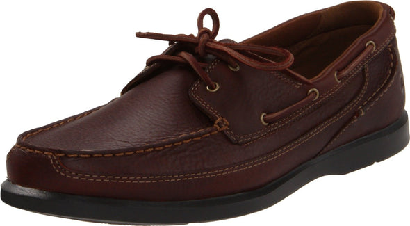 Dunham by New Balance Men's AFT 2-Eye Slip On Boat Leather Shoes