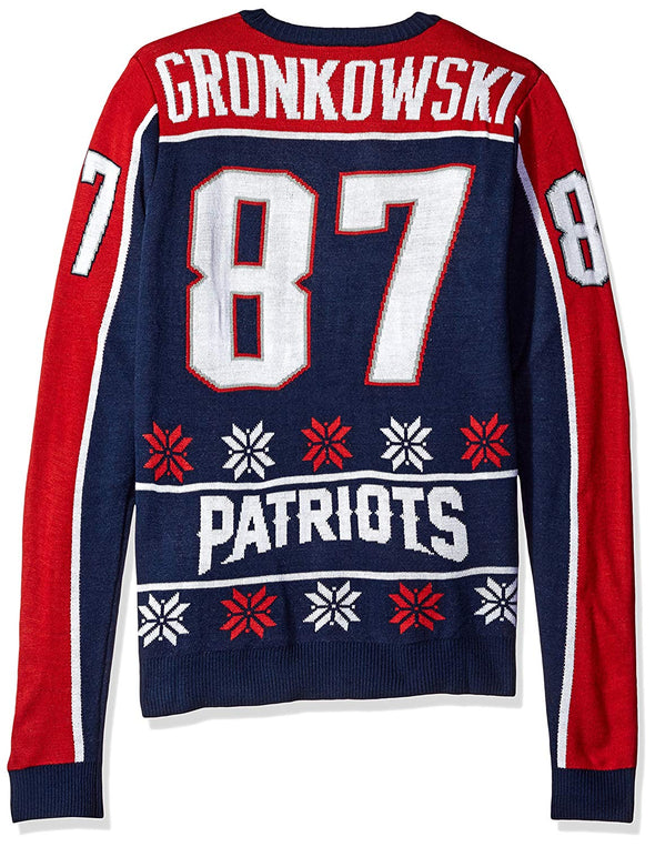 KLEW NFL Men's New England Patriots Rob Gronkowski #87 Ugly Sweater