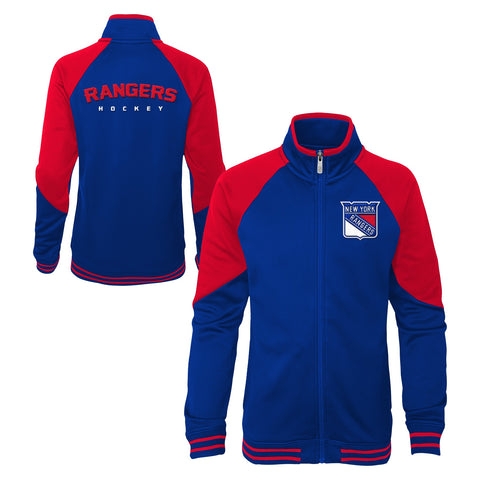 Outerstuff New York Rangers NHL Girls' Youth (7-16) Full Zip Face Off Jacket, Blue