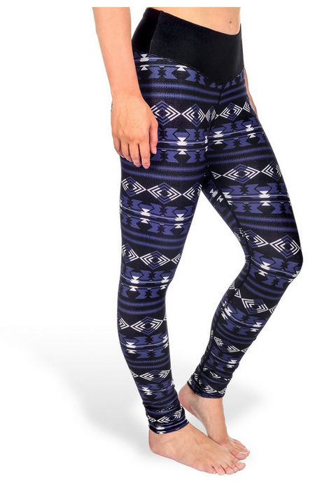 NCAA Women's Washington Huskies Aztec Print Leggings, Black