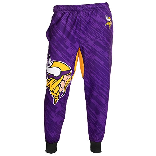 KLEW NFL Men's Minnesota Vikings Cuffed Jogger Pants, Purple