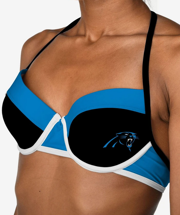 Forever Collectibles NFL Women's Carolina Panthers Team Logo Swim Suit Bikini Top