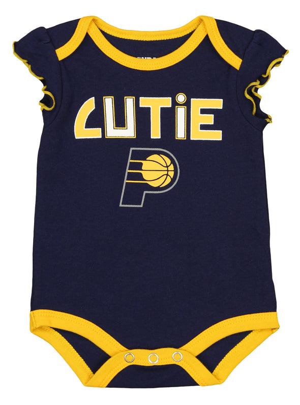 Outerstuff NBA Infant Girls Indiana Pacers Dribble Time 3 Pack Creeper Set