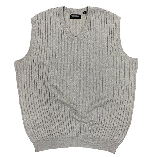 Reebok Men's Tall Golf Cable Knit Sweater Vest, Grey