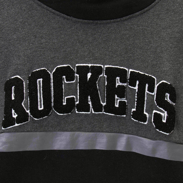 FISLL NBA Basketball Men's Houston Rockets Tonal Colorblock Chenille Patch Pullover Hoodie With 3M Stripe