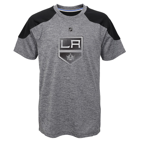 Outerstuff Los Angeles Kings NHL Boys Youth (8-20) Gamma Short Sleeve Performance Top, Grey