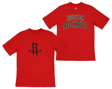FISLL NBA Men's Houston Rockets Team Color, Name and Logo Premium T-Shirt