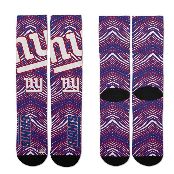 Zubaz By For Bare Feet NFL Youth New York Giants Zubified Dress Socks, One Size