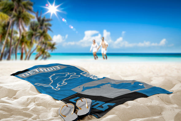 Northwest NFL Detroit Lions State Line Beach Towel