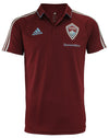 adidas MLS Men's Colorado Rapids Climalite 3-Stripe Coaches Polo, Maroon