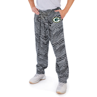 Zubaz NFL Men's Green Bay Packers Zebra Outline Comfy Pants