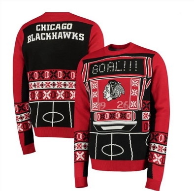 Forever Collectilbles NHL Men's Chicago Blackhawks Ugly Light Up Sweater