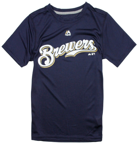 Outerstuff MLB Youth Milwaukee Brewers Team Name Wordmark Short Sleeve T-Shirt
