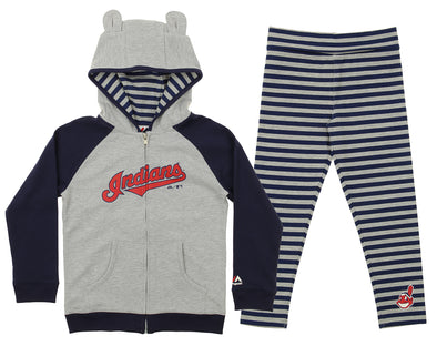 Outerstuff MLB Little Girls Cleveland Indians Great Catch Hoodie and Pant Set