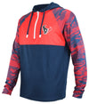 Zubaz NFL Men's Houston Texans Team Color Block 1/4 Zip Hoodie W/ Camo Lines