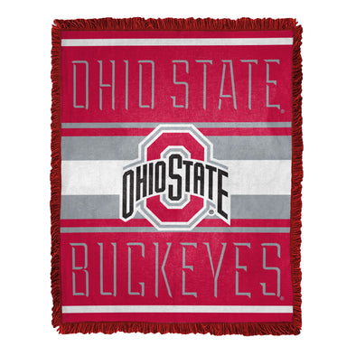 Northwest NCAA Ohio State Buckeyes Nose Tackle Woven Jacquard Throw Blanket