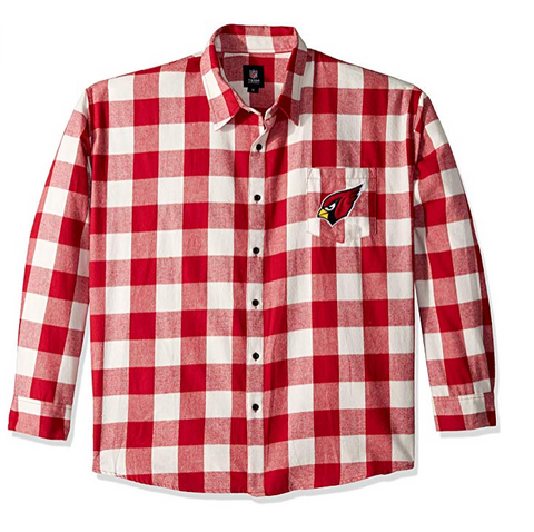 Forever Collectibles NFL Men's Arizona Cardinals Check Long Sleeve Flannel Shirt