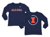 Nike NCAA Kids Illinois Fighting Illini Long Sleeve Local Tee, Navy