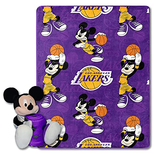 Northwest NBA Los Angeles Lakers Micky Mouse Hugger Pillow & Throw Blanket
