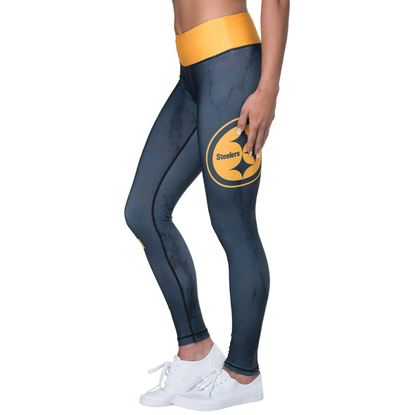 Forever Collectibles NFL Women's Pittsburgh Steelers Marble Wordmark Leggings