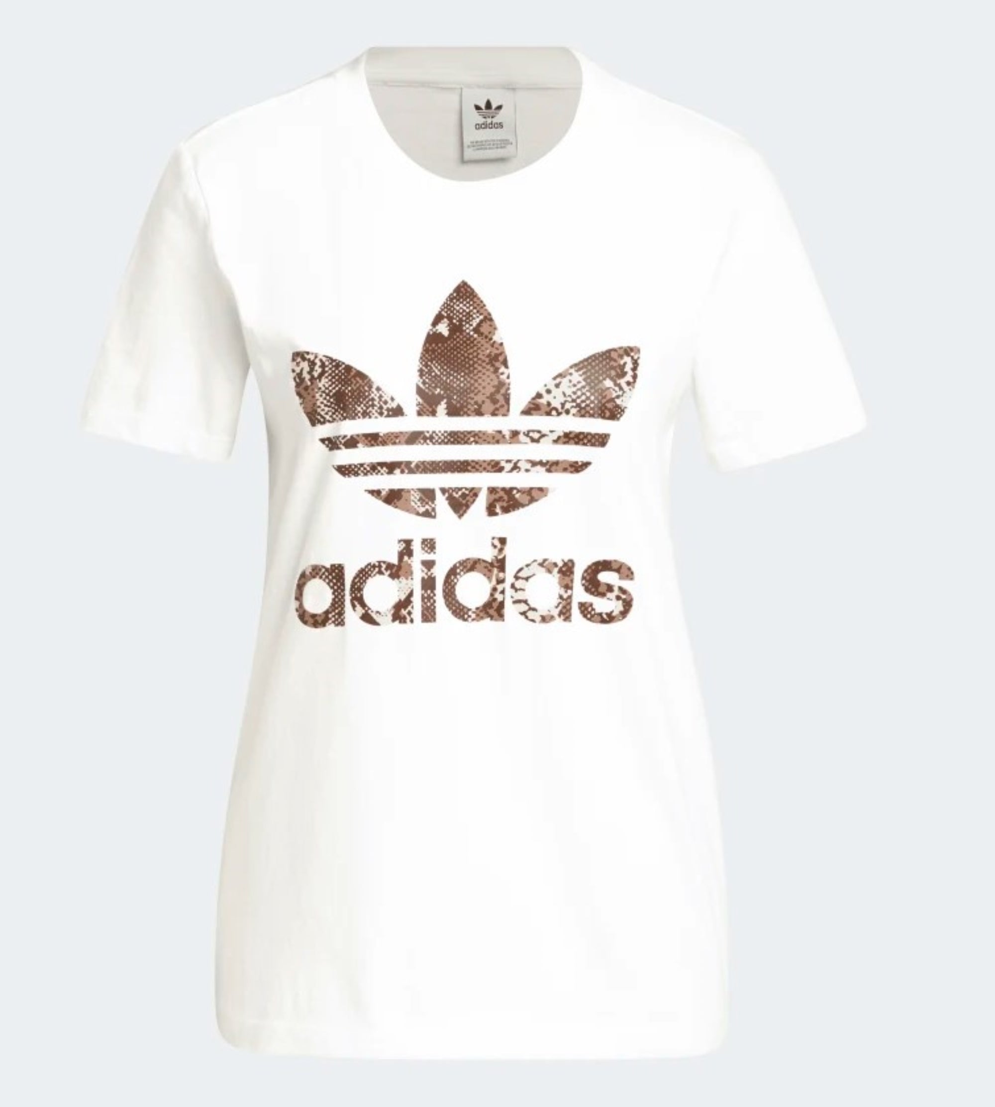 Adidas Women s Snake Skin Treefoil Tee White Fanletic