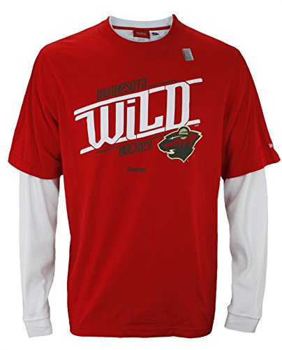 Reebok NHL Men's Minnesota Wild Long Sleeve Novelty Thermal Shirt, Red / White