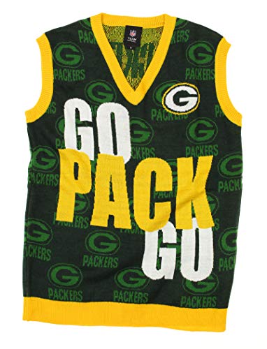 FOCO NFL Men's Green Bay Packers V-Neck Knit Sweater Vest